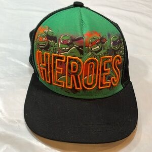 Nickelodean Teenage Mutant Ninja Turtles Flat Bill Cap Green Black Snapback mens